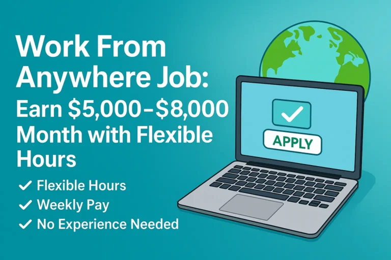 Work From Anywhere Job: Earn $5,000–$8,000/Month with Flexible Hours